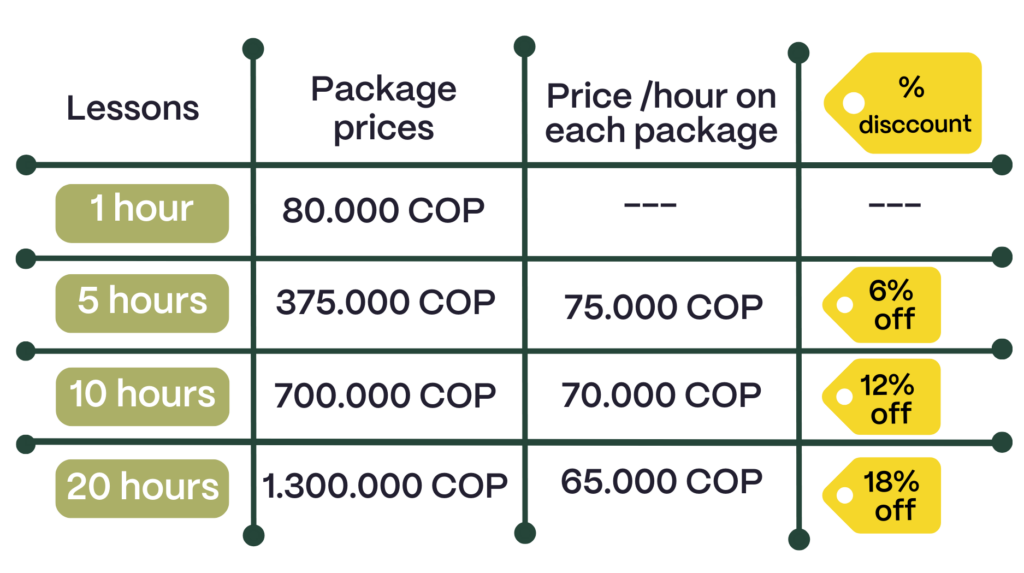 spanish lessons with professional teachers price